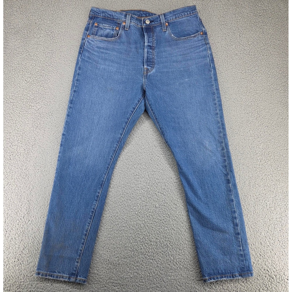 Levis 501 Skinny Jeans Mens 32x28 Blue Premium Button Fly Classic Denim